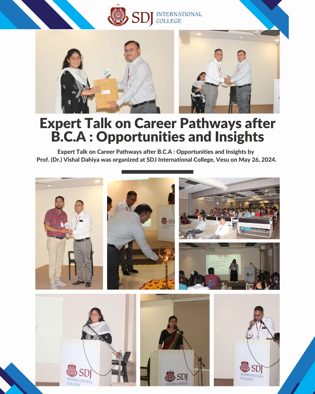 Expert Talk on Career Pathways after BCA: Opportunities and Insights by Prof. (Dr.) Vishal Dahiya (May'24)