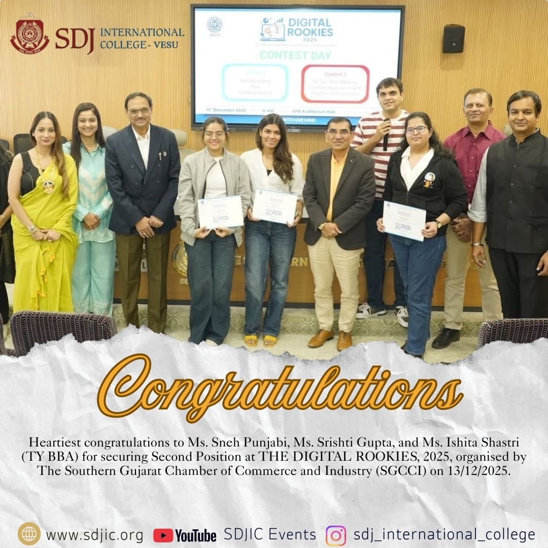 TY BBA Students Secure Second Position at The Digital Rookies 2025