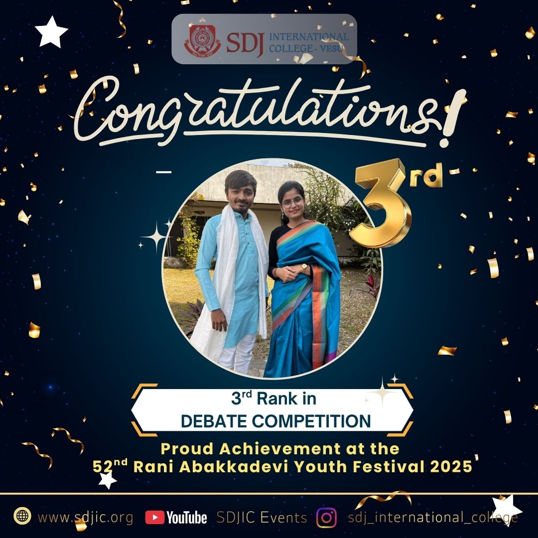 SDJIC Students Secure Third Rank in Debate Competition at Youth Festival 2025